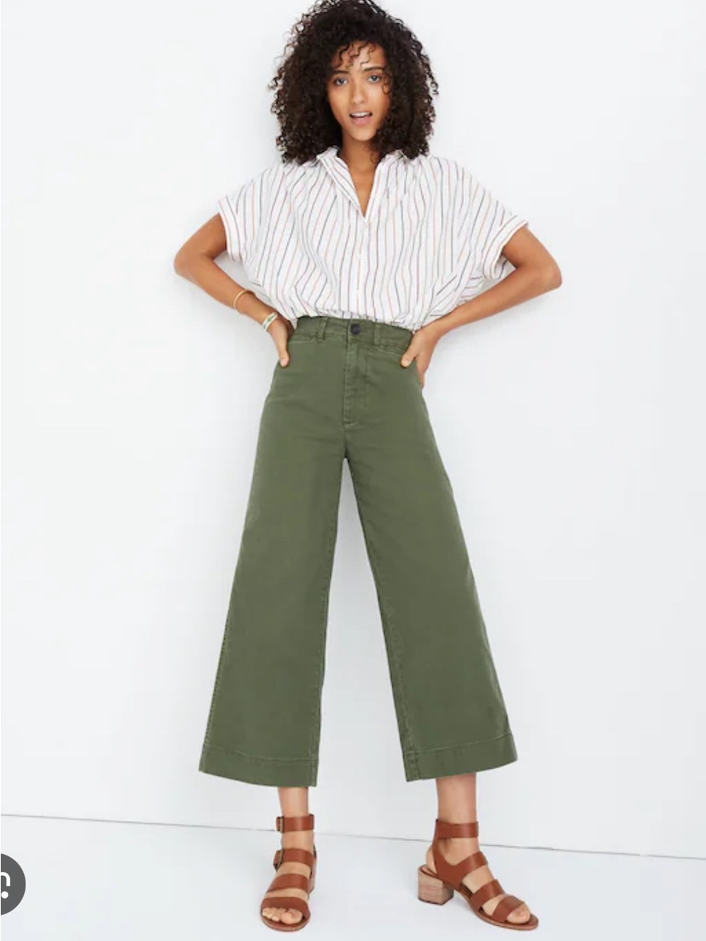 WILFRED FREE ARITZIA Ashika Green Cargo Crop Wide Leg Pants Women’s Size 6 NEW